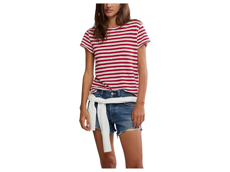Free People Nora Tee Women's Clothing Red Combo: XL (Women's 16) | Zappos.com