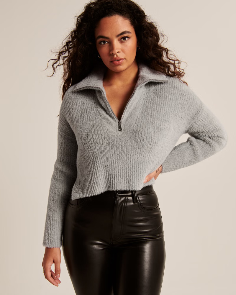 Eyelash Half-Zip Sweater | Abercrombie & Fitch (US)