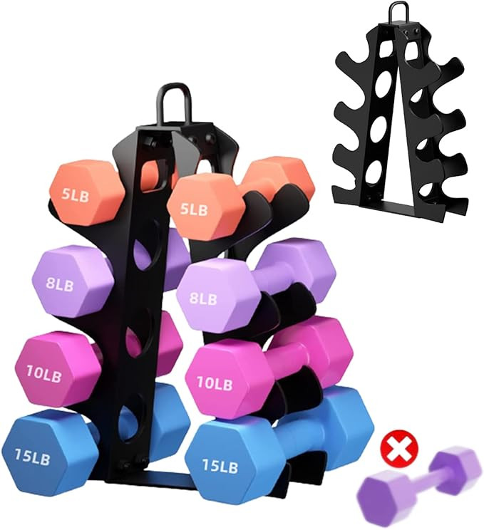 Dumbbell Rack Stand Only(Rack Only, No Dumbbells), Weight Rack for Dumbbells 5-15LB, Upgraded Han... | Amazon (US)