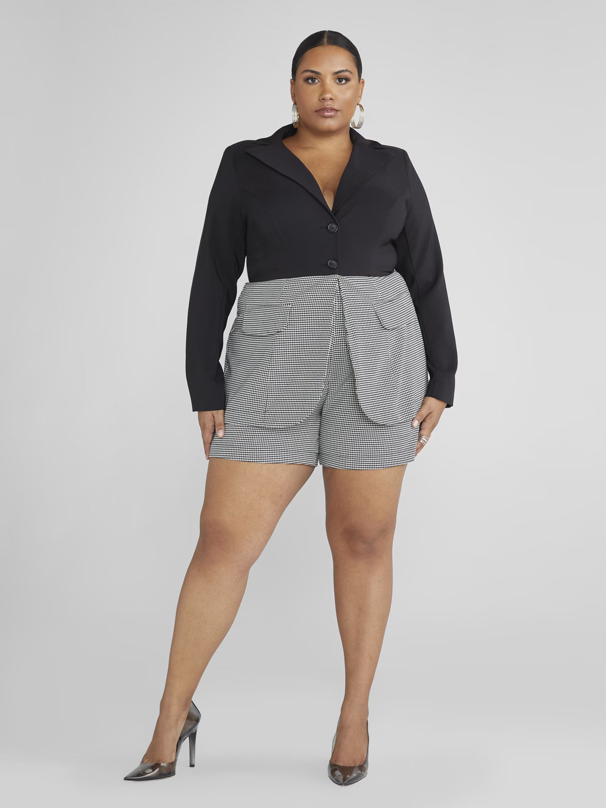 Plus Size Sophia Two-Tone Blazer Romper - FTF LAB 010: BEAUTICURVE | Fashion to Figure | Fashion To Figure