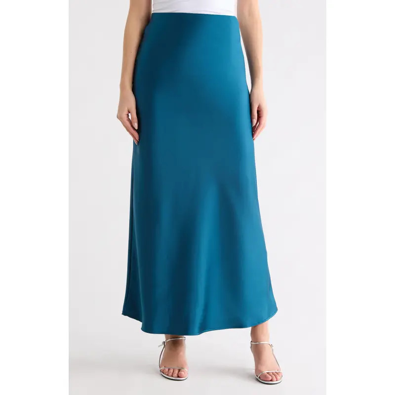 Renee C Satin A-Line Skirt in Black at Nordstrom Rack, Size Medium | Nordstrom Rack