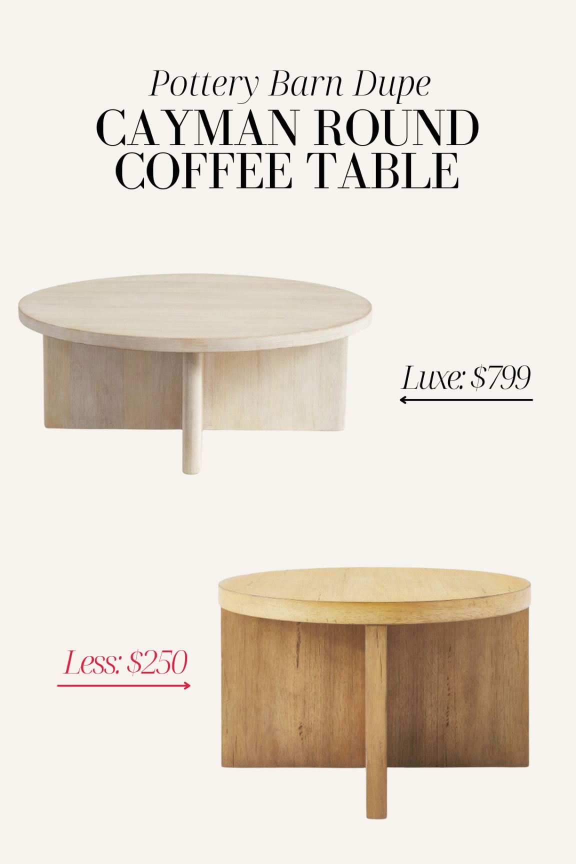 Pottery Barn coffee table dupe! Round coffee table, home dupe, furniture dupe, living room furniture 

#LTKhome