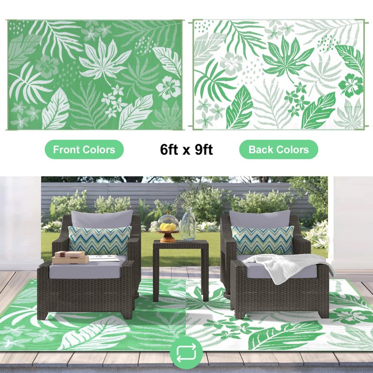 6'x9' Outdoor Rugs for Patios, Yamaziot Patio Rug RV Mats, Waterproof Reversible Plastic Straw Ca... | Walmart (US)