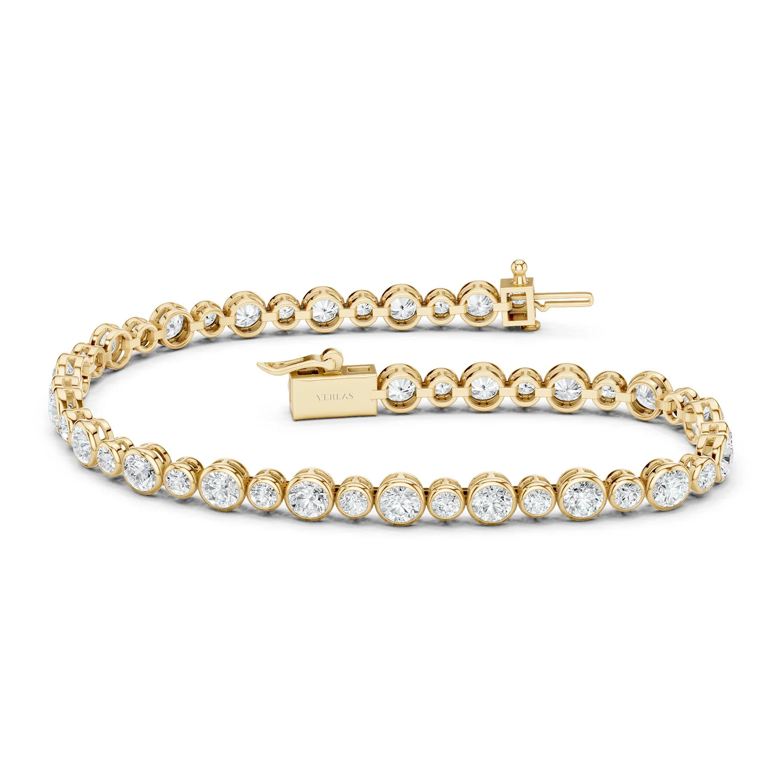Asymmetrical Bezel-Set Round Tennis Bracelet | VERLAS