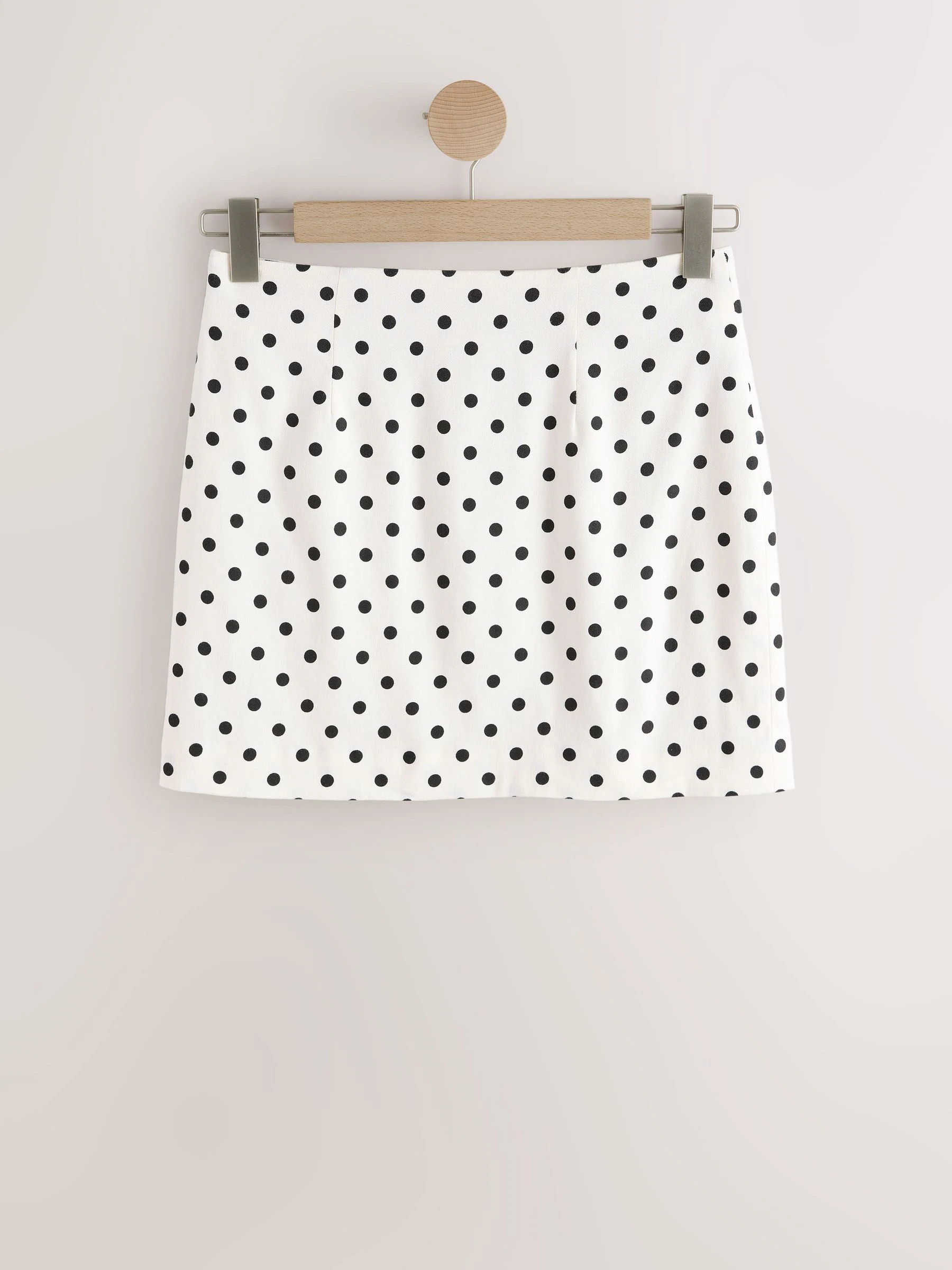Next White/Black Polka Dot Polka Dot Mini Skirt with Linen | Next US