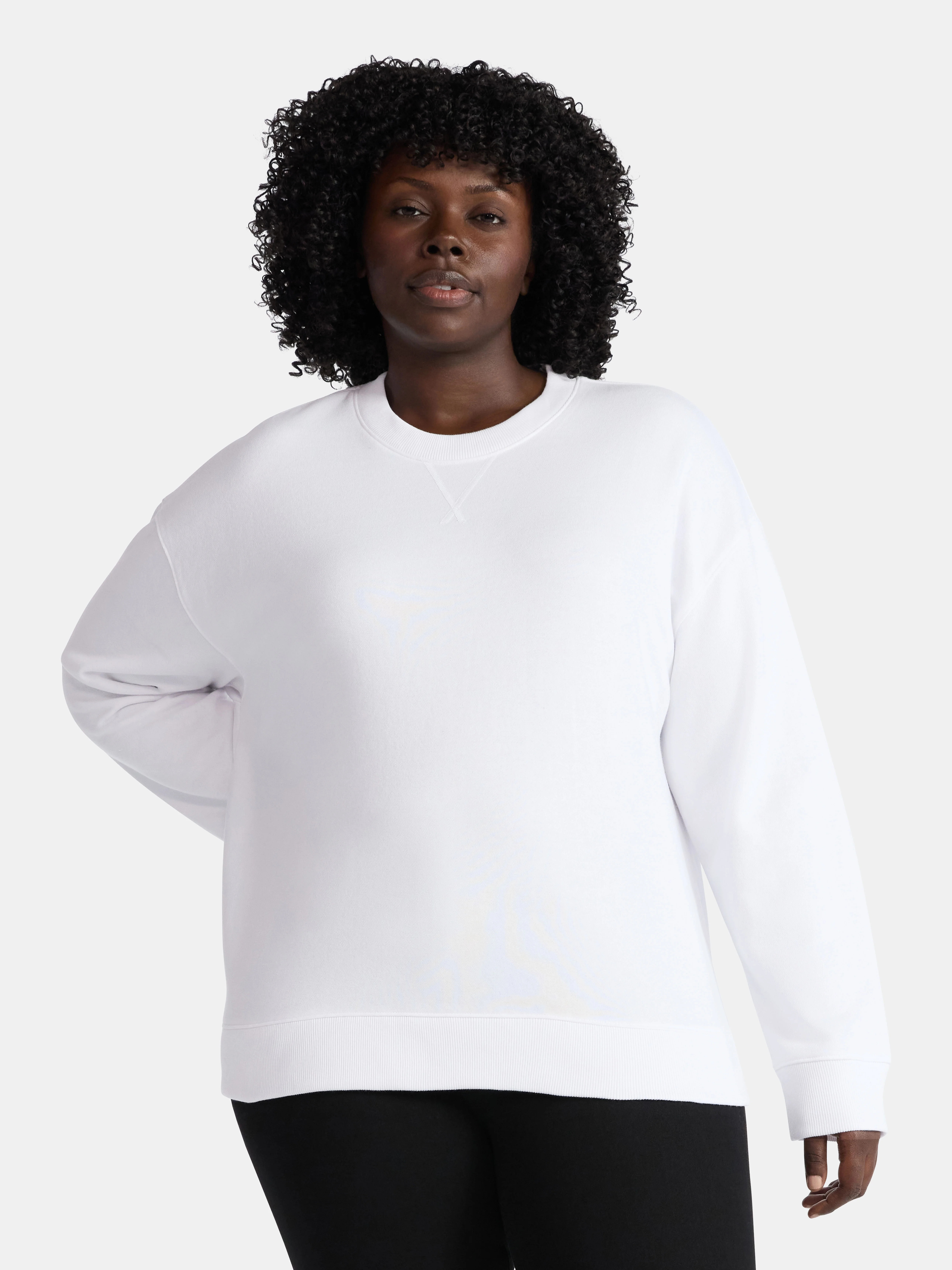 Time and Tru Women's and Women's Plus Crewneck Sweatshirt with Long Sleeves, Sizes XS-4X | Walmart (US)