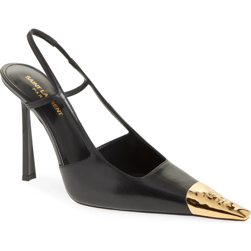 Saint Laurent Jeanne Slingback Pump in Black/Black at Nordstrom, Size 8.5Us | Nordstrom
