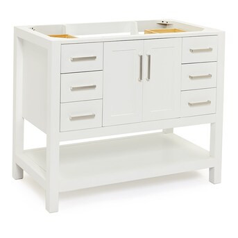 ARIEL Magnolia 42-in White Bathroom Vanity Base Cabinet without Top | Lowe's