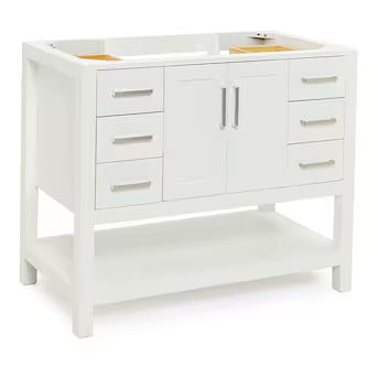 ARIEL Magnolia 42-in White Bathroom Vanity Base Cabinet without Top | Lowe's