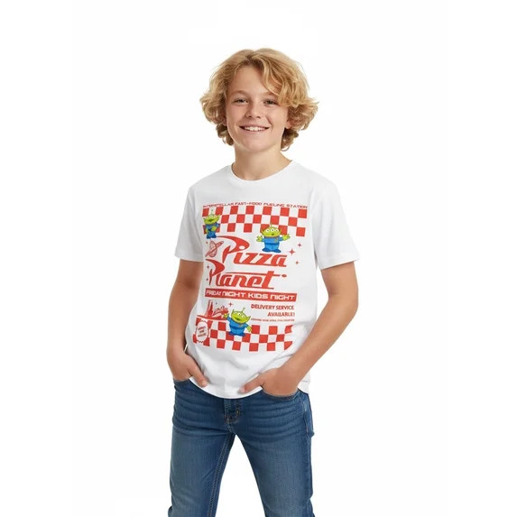Toy Story, Boys' Graphic Tee with Short Sleeves, Pizza Planet, Sizes 4-18 | Walmart (US)