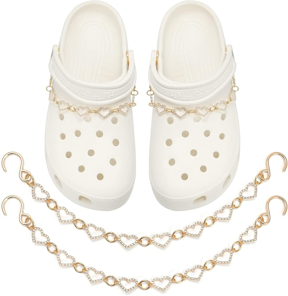 Blings Shoe Charms for Women, 10Pcs Jewelry Charms Accessories, Pair of LOVE Heart Shoe Chains fo... | Amazon (US)