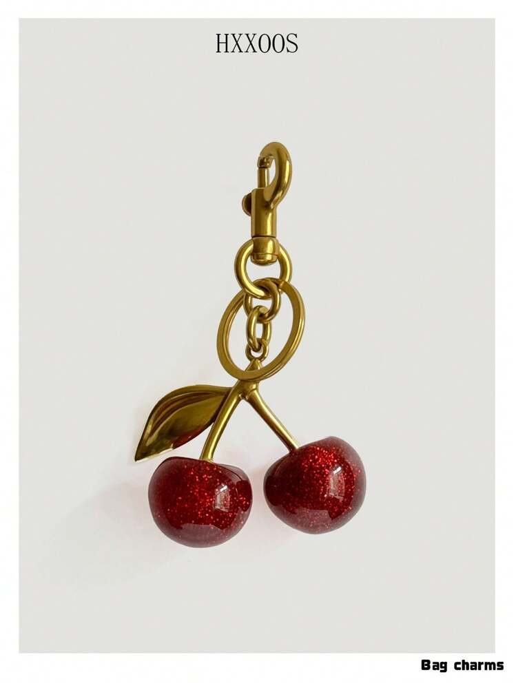 HXXOOS 1pc Cherry Pendant, New Arrival Big Cherry Shaped Crystal Pendant, Keychain Pendant,Glitte... | SHEIN