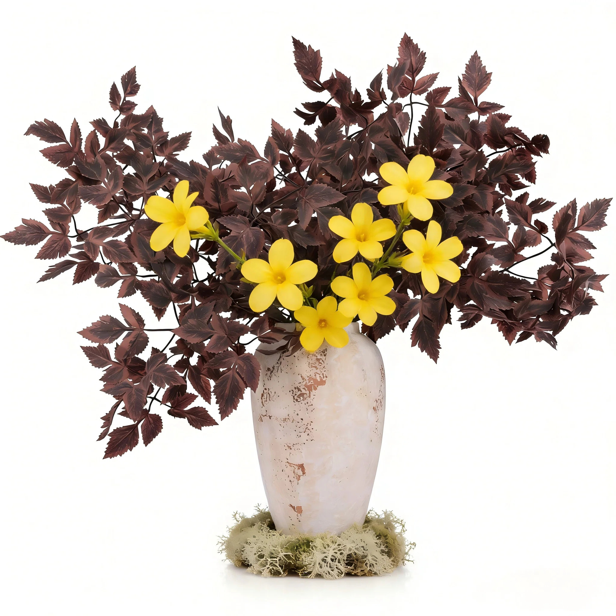 4 Pcs Artificial Cimicifuga Leaf Spray, 23 In Faux Burgundy Fall Greenery Branch (Set of 4) | Wayfair North America