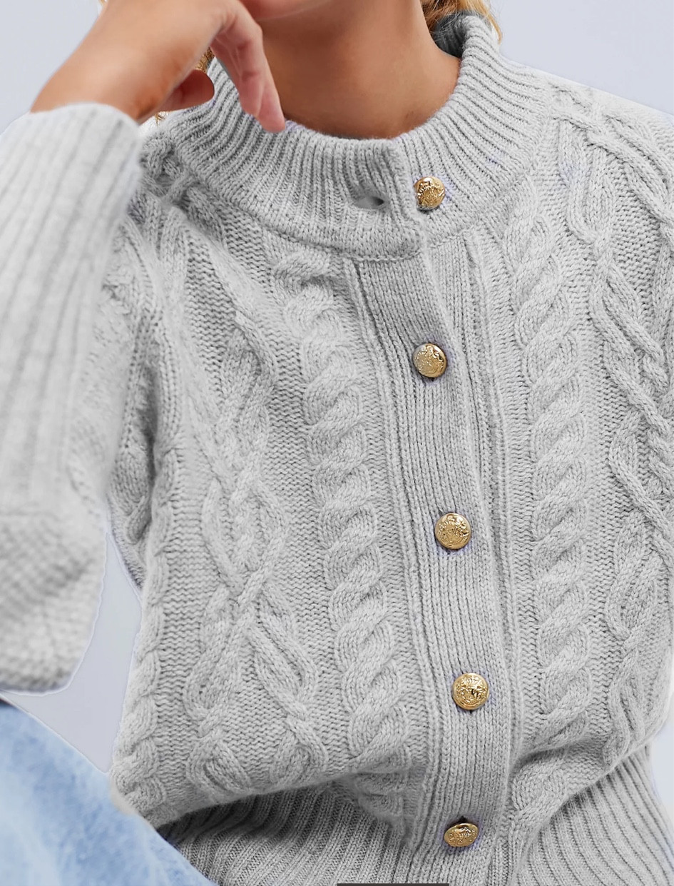 Almost sold out cable-knit sweater is up to 30% off! Sizes going fast 

I have navy in an XS, runs tts

It’s a good gift for the recent college grad up to the empty nester and grandparent. Pair with jeans, pants or dress buttoned up or open 

#LTKGiftGuide #LTKCyberWeek #LTKStyleTip