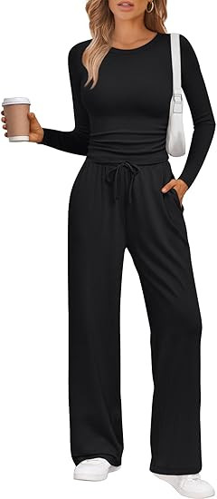 LILLUSORY 2 Piece Lounge Sets for Women Fall Outfits 2025 Two Piece Travel Sweatsuits Business Ca... | Amazon (US)
