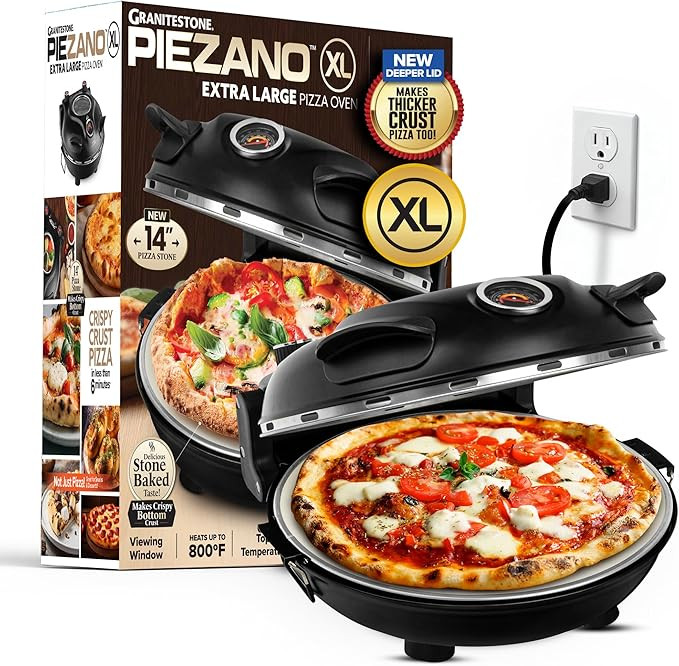 PIEZANO XL 14 Inch Extra Large Crispy Crust Pizza Oven – Family Sized Electric Pizza Oven Indoo... | Amazon (US)