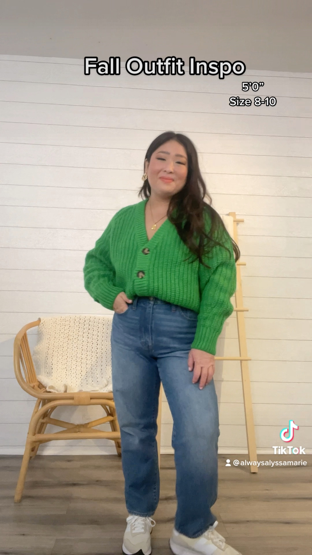 Cardigan is out of stock but here are similar styles! Jeans are size 29P!