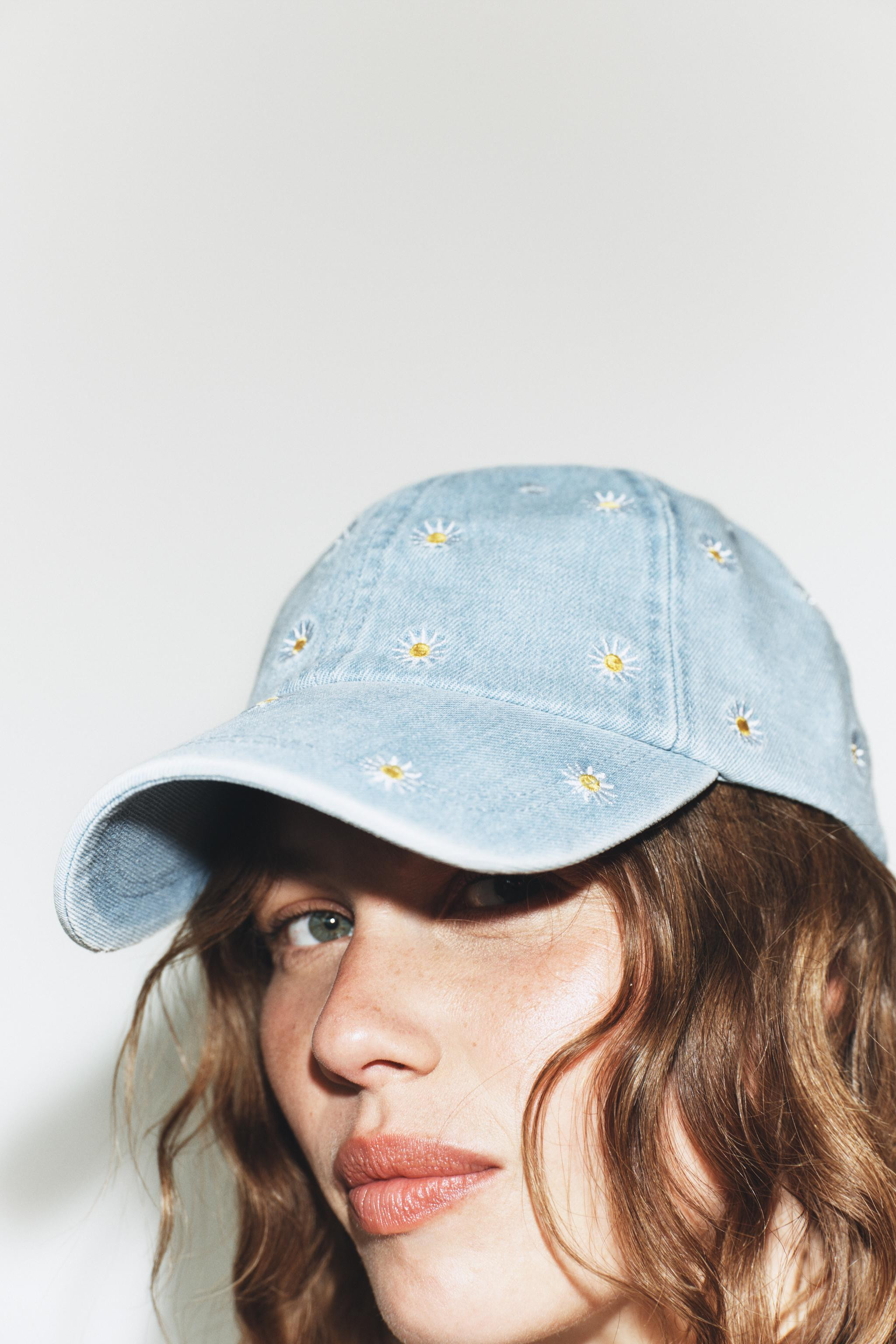 DAISY EMBROIDERED DENIM CAP | Zara US