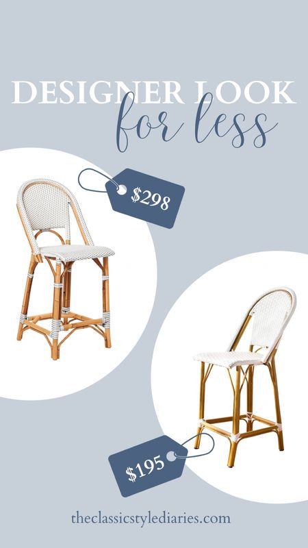 Serena and Lilly barstool look for less. Love the classic cafe style. Woven base and neutral seat color. 
Serena and Lily dining | barstools | woven barstool | neutral counter stool 

#LTKhome #LTKstyletip