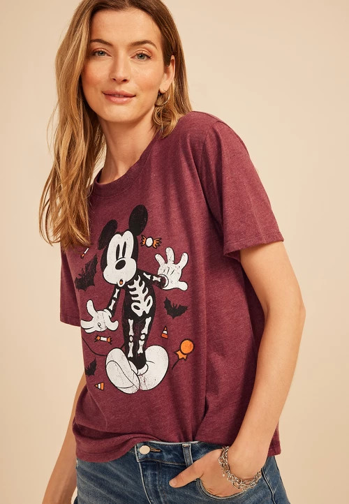 Mickey Mouse Skeleton Vintage Fit Graphic Tee | maurices | Maurices