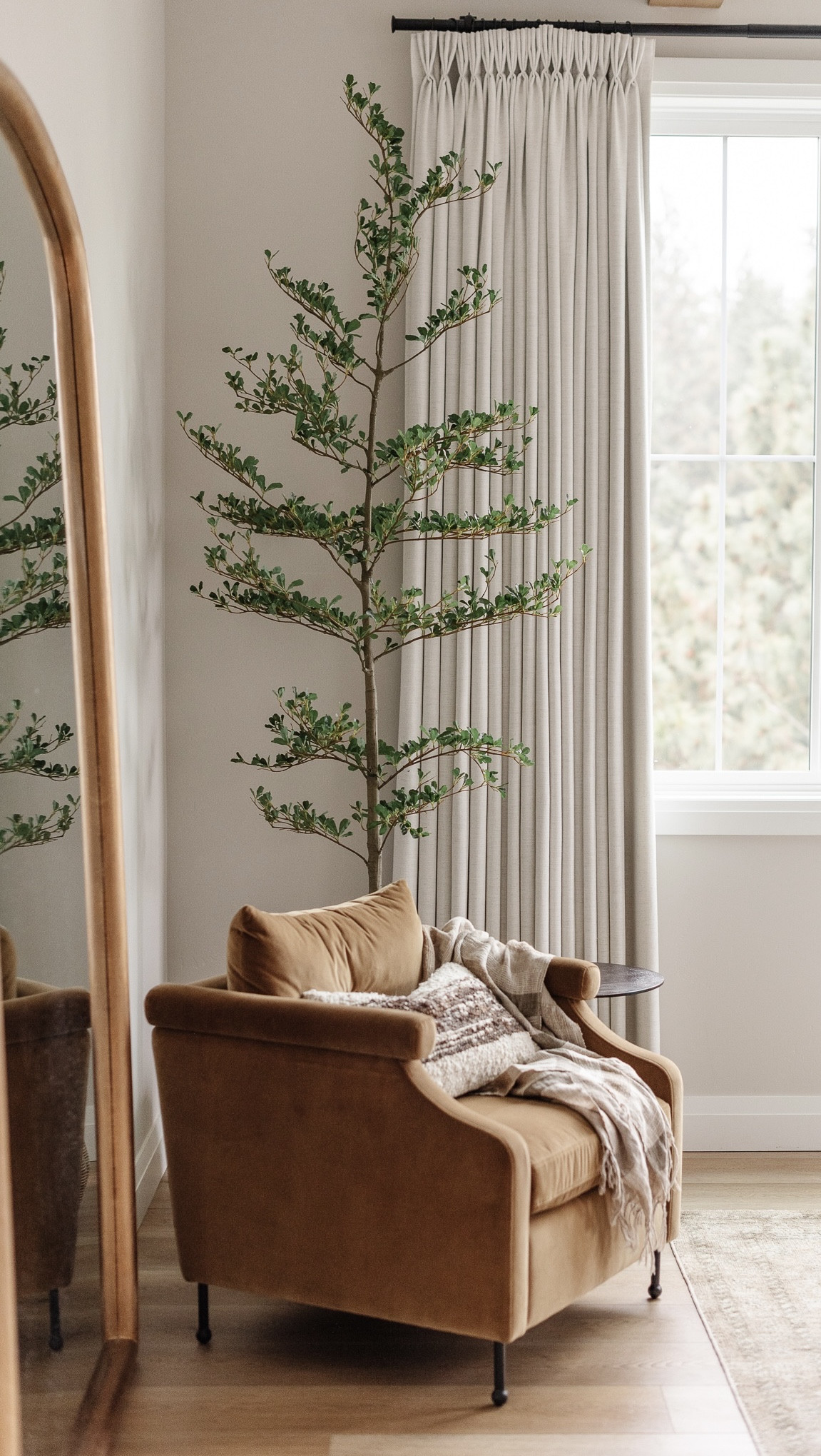 A quiet moment in our primary bedroom. Proof the right chair, soft texture, and something living is enough to carry a space. These are the pieces that create that feeling.

Faux tree, bed, recorder, floor mirror, leaning mirror, arched mirror, McGee and Co, studio, McGee, accent chair, armchair, side, table, rug, pillow, curtains, drapes, spring decor, home decor ￼

#LTKSeasonal #LTKSaleAlert #LTKHome