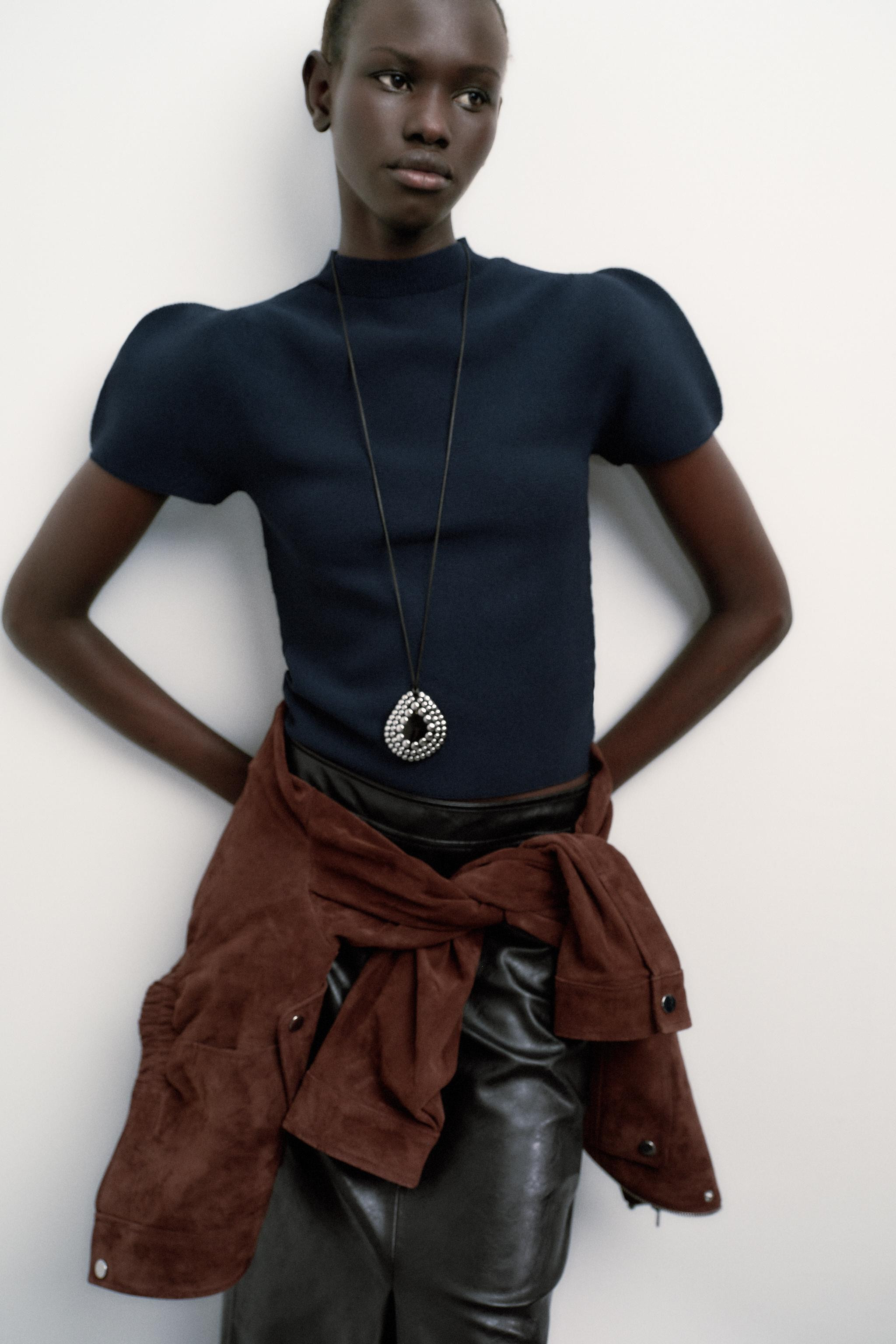 BALLOON SLEEVE KNIT TOP | Zara US