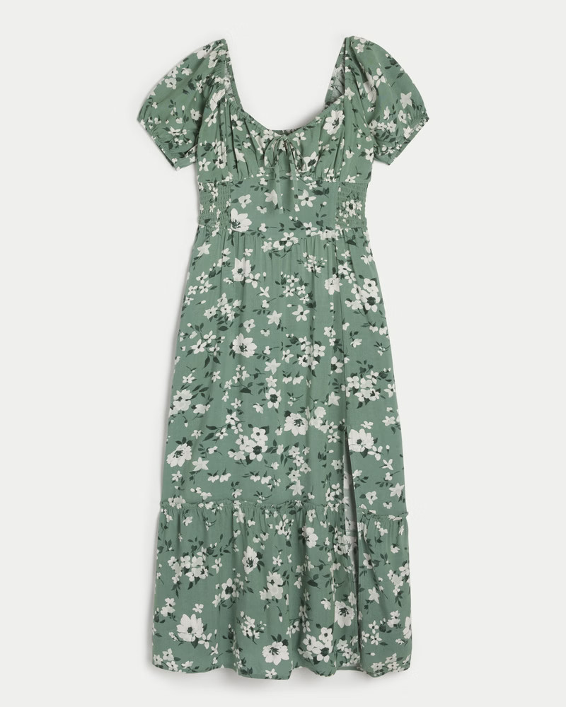 Hollister Sofia Side-Smocked Midi Dress | Hollister (US)