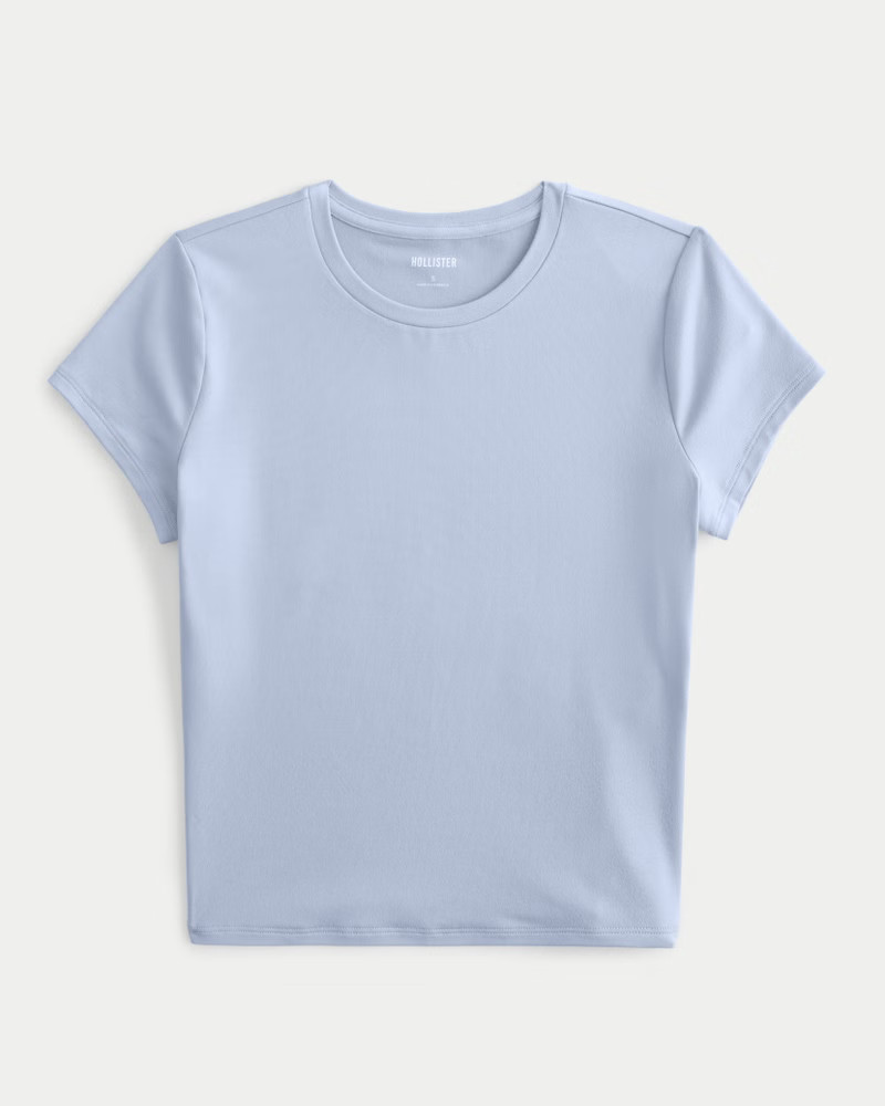 Seamless Fabric Longline Crew Baby Tee | Hollister (US)