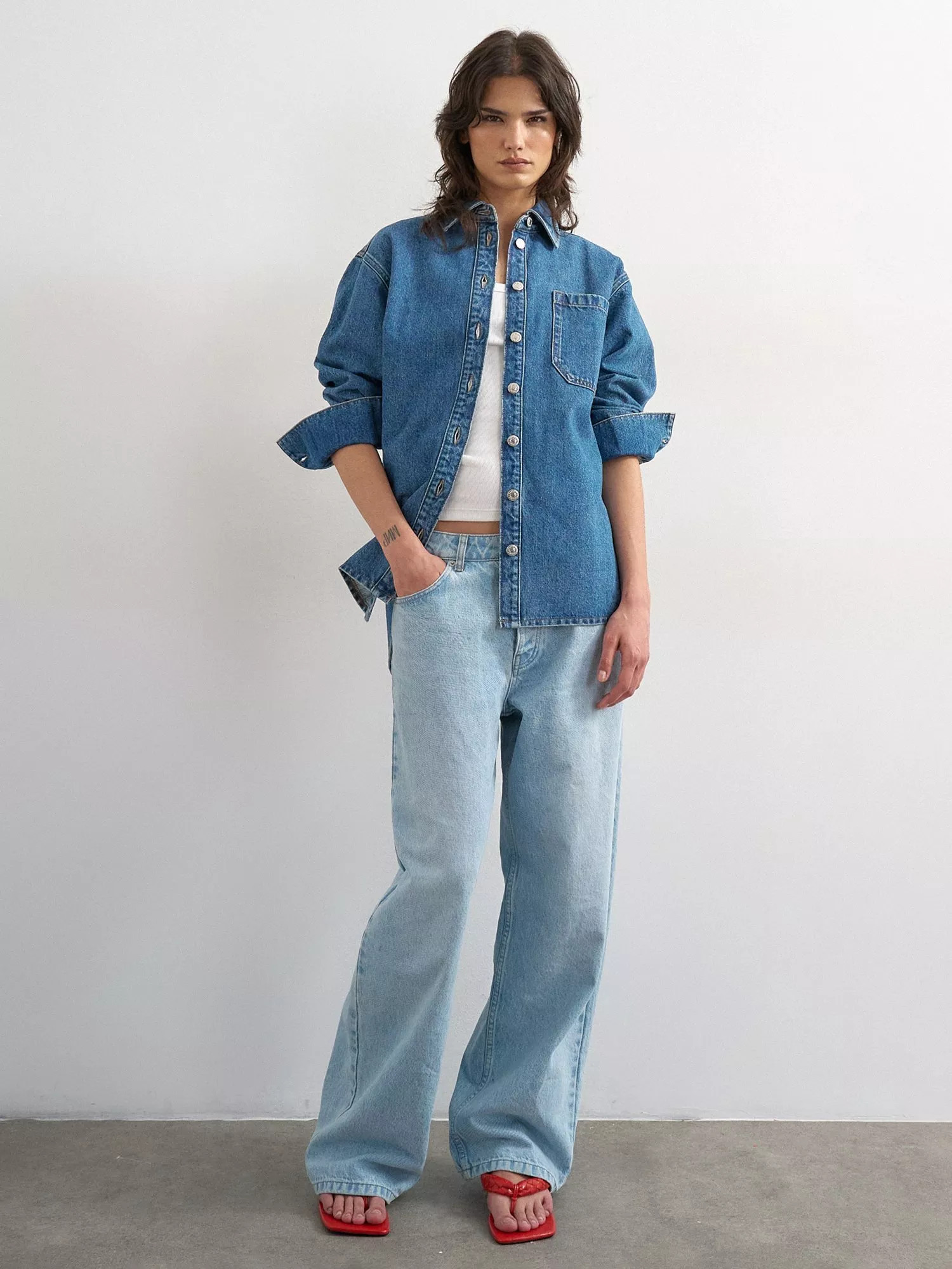 Oversized Denim Shacket, Blue, 10 | John Lewis (UK)