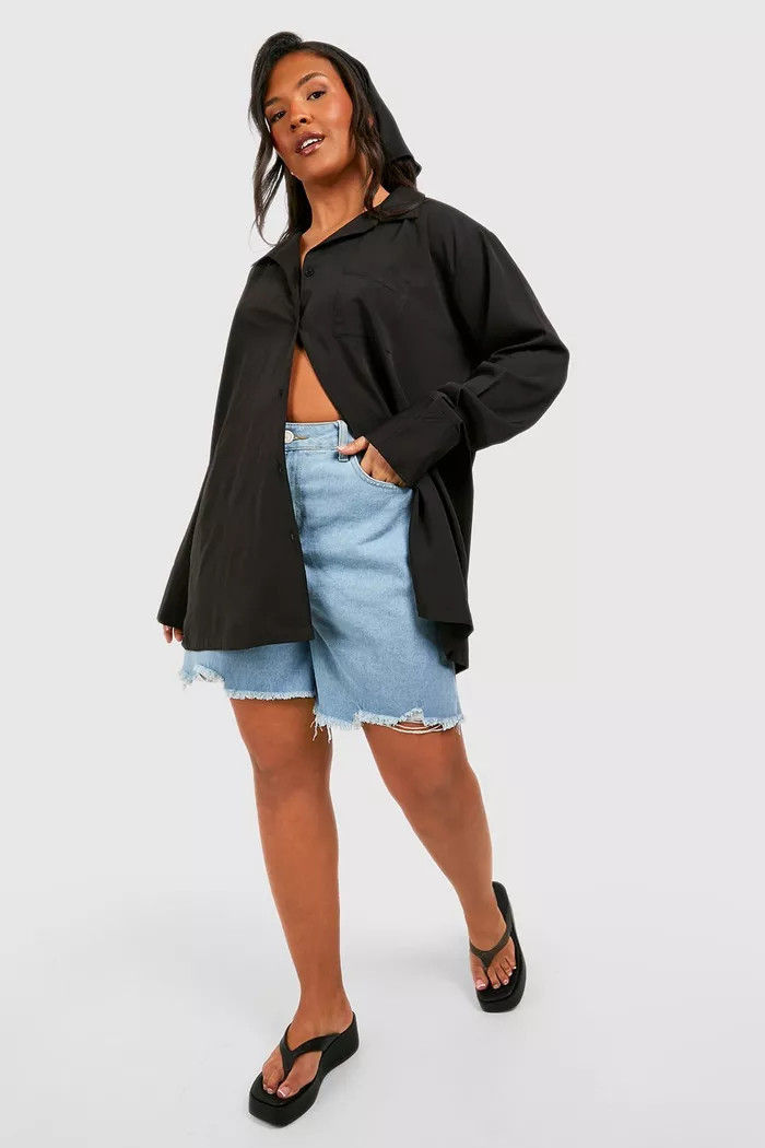 Plus Oversized Shirt & Headscarf | Boohoo.com (US & CA)
