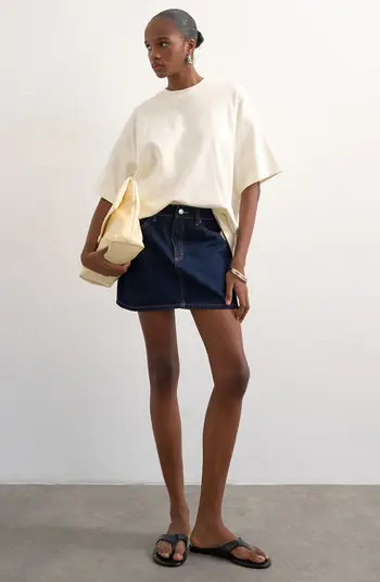 Topshop Plemet Cotton Denim Miniskirt | Nordstrom | Nordstrom