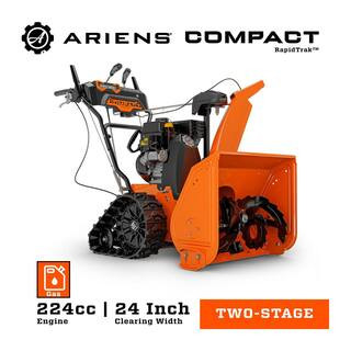 Compact 24 in. 223 cc Electric Start Rapid Trak 2-Stage Self-propelled Gas Snow blower with LED Headlights | The Home Depot