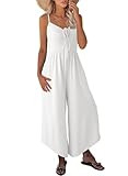 Dokotoo Womens Jumpsuits Spaghetti Straps Ruched Drawstring Knit Wide Leg Romper Casual Jumpsuits... | Amazon (US)