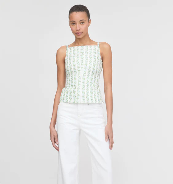 The Racquel Top - Brocade Vine Stripe | Hill House Home US