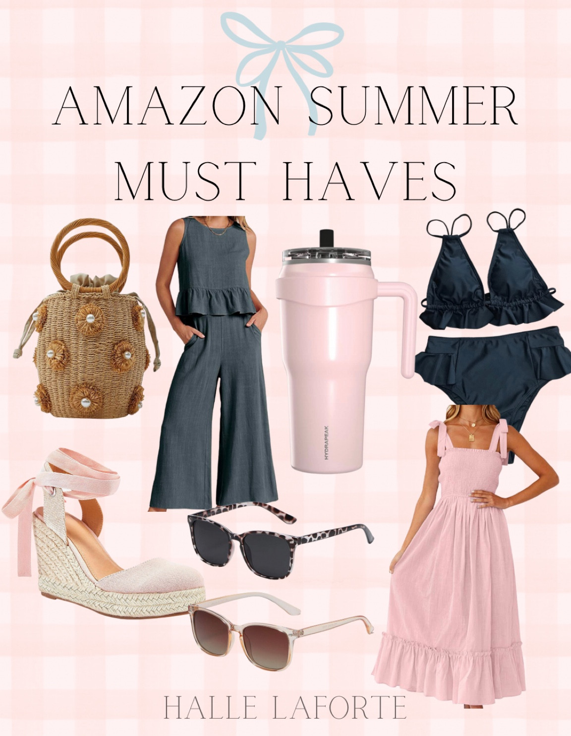 Amazon summer must-haves 
Pink maxi dress 
Pink espadrilles wedges, black ruffled bikini Stanley, dupe, sunglasses embroidered woven bag, two-piece linen, set ruffle Linen set Halle LaForte #springoutfits #fallfavorites #LTKbacktoschool #fallfashion #vacationdresses #resortdresses #resortwear #resortfashion #summerfashion #summerstyle #LTKseasonal #rustichomedecor #liketkit #highheels #Itkhome #Itkgifts #Itkgiftguides #springtops #summertops #Itksalealert
#LTKRefresh #fedorahats #bodycondresses #sweaterdresses #bodysuits #miniskirts #midiskirts #longskirts #minidresses #mididresses #shortskirts #shortdresses #maxiskirts #maxidresses #watches #backpacks #camis #croppedcamis #croppedtops #highwaistedshorts #highwaistedskirts #momjeans #momshorts #capris #overalls #overallshorts #distressesshorts #distressedjeans #whiteshorts #contemporary #leggings #blackleggings #bralettes #lacebralettes #clutches #crossbodybags #competition #beachbag #halloweendecor #totebag #luggage #carryon # blazers #airpodcase #iphonecase #shacket #jacket #sale #under50 #under100 #under40 #workwear #ootd #bohochic #bohodecor #bohofashion #bohemian #contemporarystyle #modern #bohohome #modernhome #homedecor #amazonfinds #nordstrom #bestofbeauty #beautymusthaves #beautyfavorites #hairaccessories #fragrance #candles #perfume #jewelry #earrings #studearrings #hoopearrings #simplestyle #aestheticstyle #designerdupes #luxurystyle #bohofall #strawbags #strawhats #kitchenfinds #amazonfavorites #bohodecor #aesthetics #blushpink #goldjewelry #stackingrings #toryburch #comfystyle #easyfashion #vacationstyle #goldrings #fallinspo #lipliner #lipplumper #lipstick #lipgloss #makeup #blazers #LTKU #primeday
#StyleYouCanTrust #giftguide #LTKRefresh #LTKSale
#LTKHalloween #LTKFall #fall #falloutfits #backtoschool
#backtowork #LTKGiftGuide #amazonfashion #traveloutfit #familyphotos #liketkit #trendyfashion #fallwardrobe #winterfashion #christmas #holdavfavorites #ITKseasonal #grandmillennial #grandmillennialstyle 

#LTKSeasonal #LTKstyletip #LTKFind