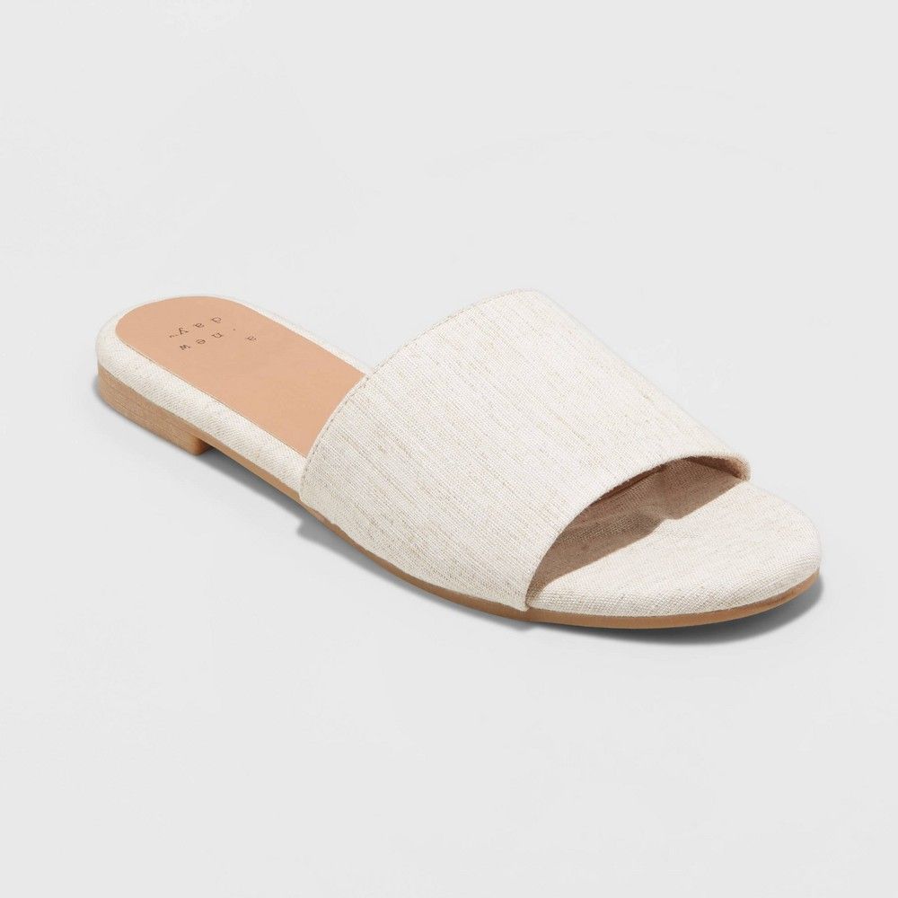 Women's Marcie Slide Sandals - A New Day Cream 8.5, Women's, Ivory | Target