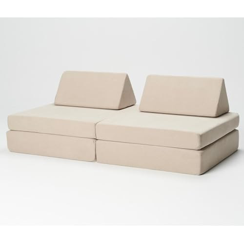 Kiddie Couch Kids Play Couch, Sand Beige, Modular, Versatile, Great for Forts and Imaginative Play | Amazon (US)
