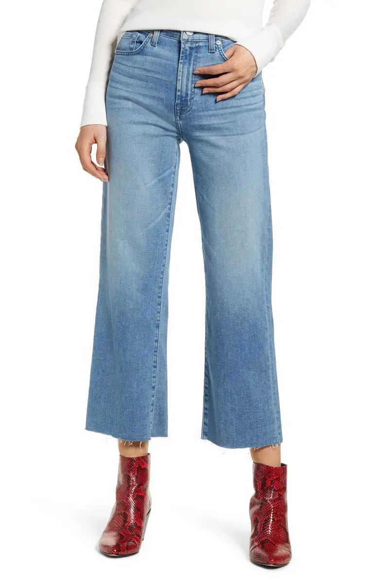 Alexa Cutoff Hem Crop Wide Leg Jeans | Nordstrom