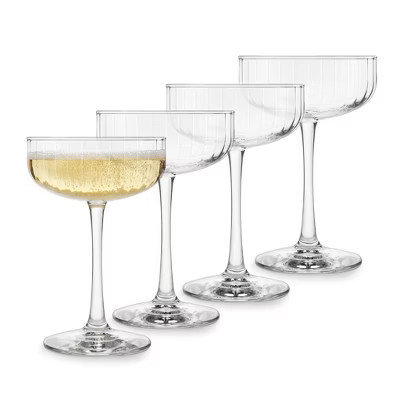 Libbey Paneled Coupe Cocktail Glasses, 8.5 ounce, Set of 4 | Target