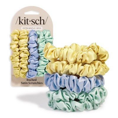 Kitsch Ruched Satin Scrunchies 5pc Set -Multi-color | Target