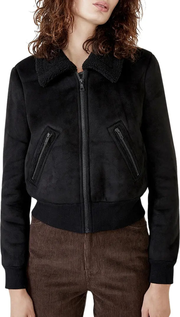 Bardot Faux Faux Trim Bomber Jacket | Nordstrom | Nordstrom