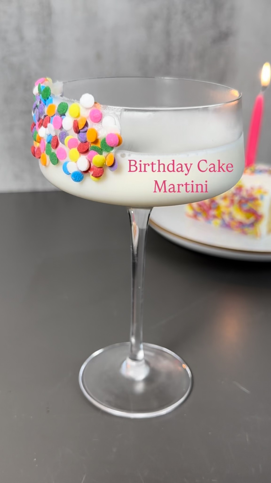 Birthday Cake Martini 🎂

Follow me on Instagram and TikTok @drinkswithdanica for this recipe and more!