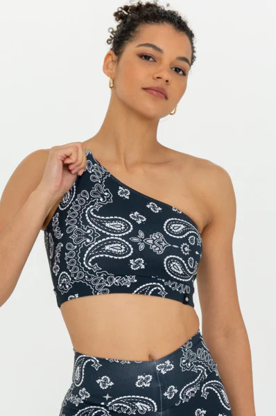 Bandana One Shoulder Top Vintage Black | Booty by Brabants
