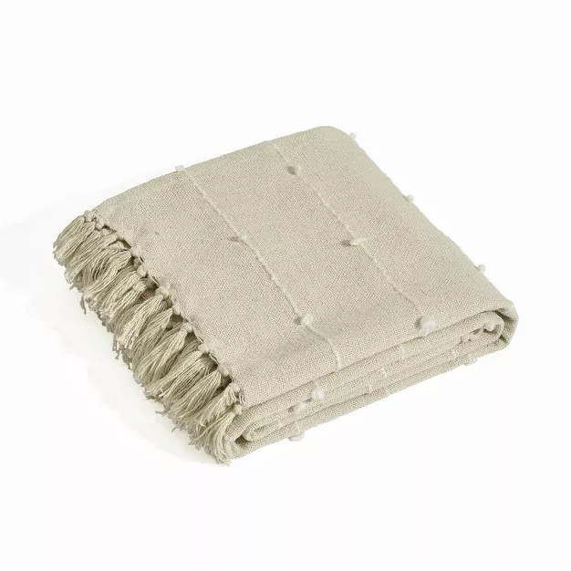 50"x60" Boho Tufted Cotton Woven Tassel Throw Blanket with Fringes - Lush Décor | Target