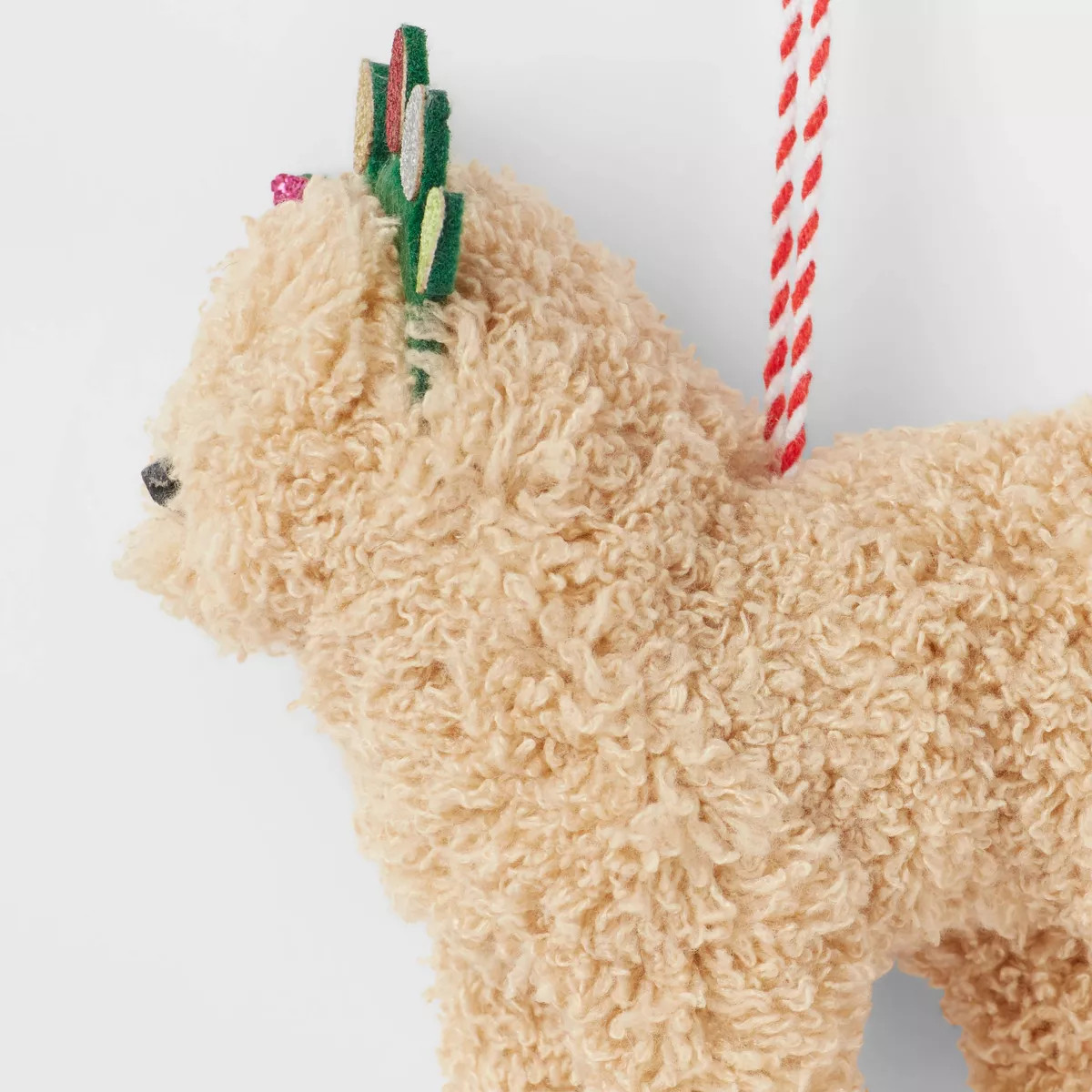 Fabric Golden Doodle Dog Wearing Lights Headband Christmas Tree Ornament Gold - Wondershop™ | Target