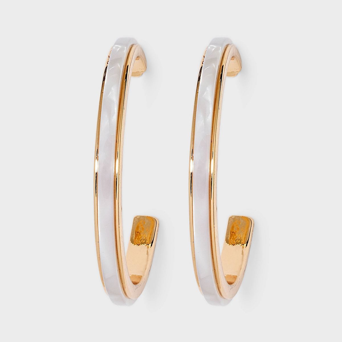 Inlay Hoop Earrings - A New Day™ Gold/White | Target