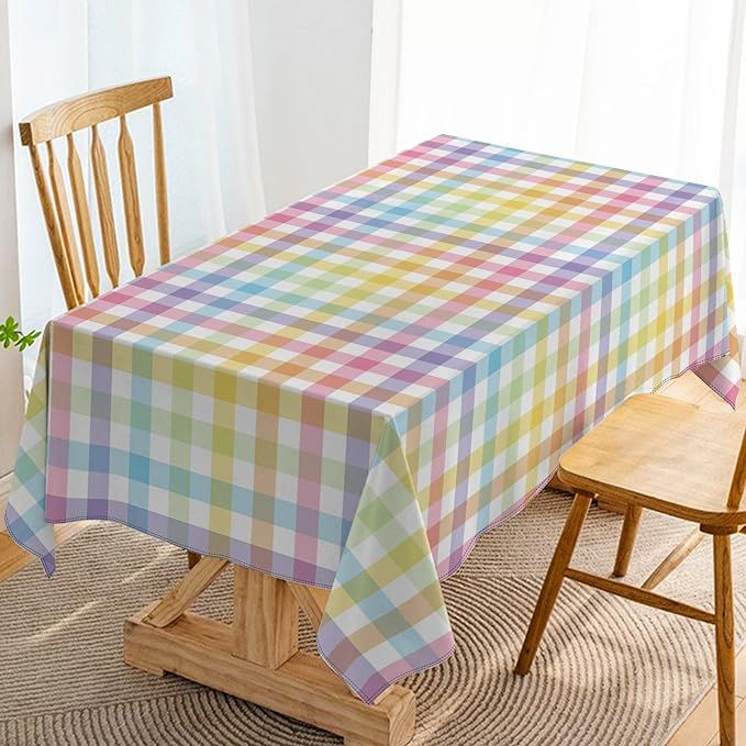 Hafangry Easter Buffalo Check Plaid Tablecloth Gingham Spring Party Decoration Rustic Kitchen Din... | Amazon (US)