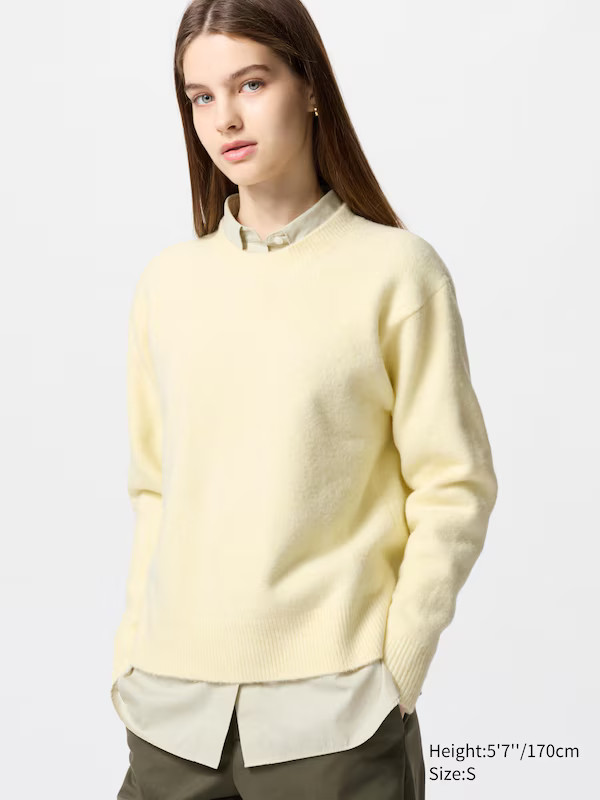 Soufflé Yarn Crew Neck Jumper | UNIQLO (UK)