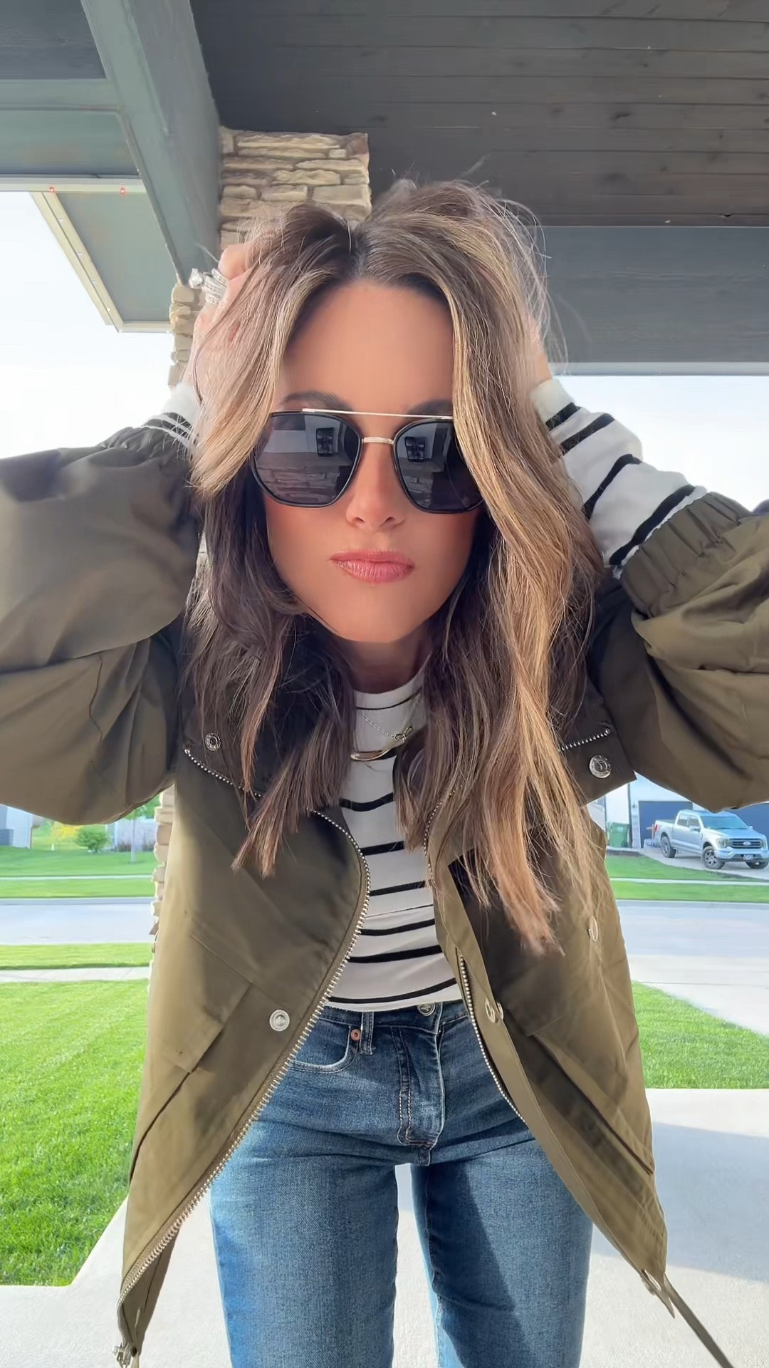 Black & White Stripe + Army Green - Absolutely always trending!
Snag this look here 🛒

#LTKgrwm #LTKWorkwear #LTKootd