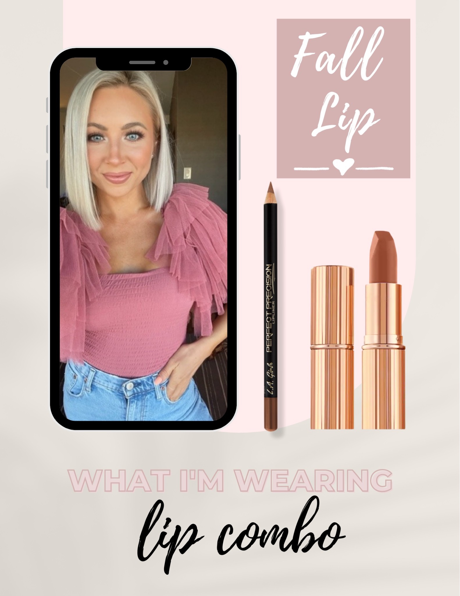 Fall lip combo LA Girl sugar and spice liner and Charlotte Tillberry catwalk lipstick #TannerMann 

#LTKbeauty